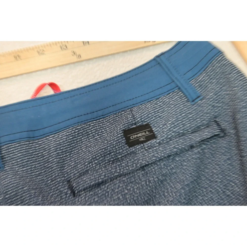 O'Neill Hybrid Shorts Mens 40 Blue Surf Hike Casual Textured Quick Dry Excellent
